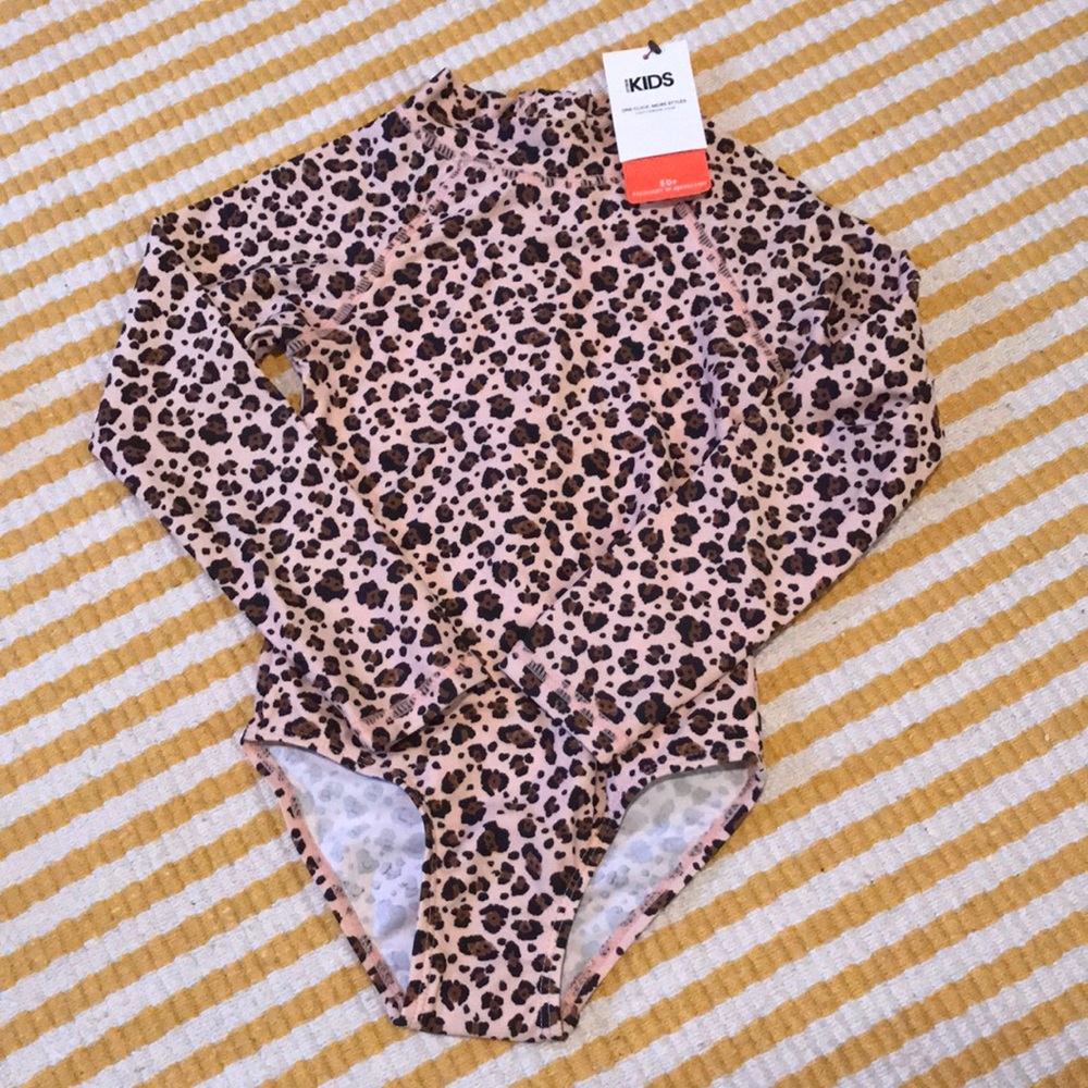 NWT Pink Cheetah Print bathing suit Cotton On kids